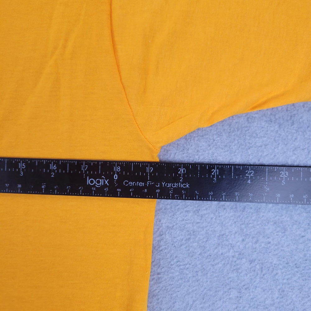 Screen Stars T-Shirt Mens Large Yellow Vintage 80s Blank Single Stitch USA 3901 - Picture 5 of 8